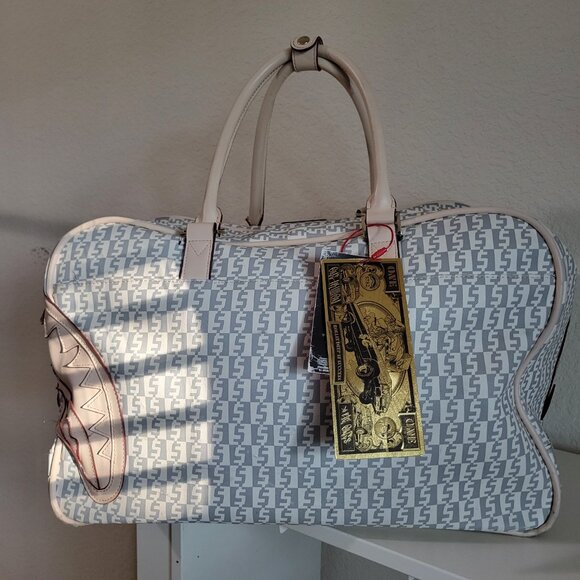 SPRAYGROUND Limited EDITION Rose Money Check Duffle NEW MONEY Jet Setter collect - Picture 2 of 13